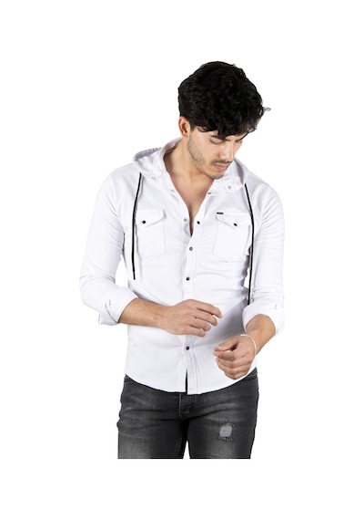Deepsea Erkek Beyaz Kapüşonlu Slim Fit Dar Kesim Gömlek Likralı Pamuklu Likralı Kot Gömlek 2300396 Beyaz Deepsea Erkek Beyaz Kapüşonlu Slim Fit Dar Kesim Gömlek Likralı Pamuklu Likralı Kot Gömlek 2300396 Beyaz