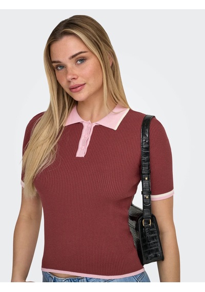 Only Onlmeddı Knitted Kırmızı Kadın T-shirt 15363165 Kırmızı
