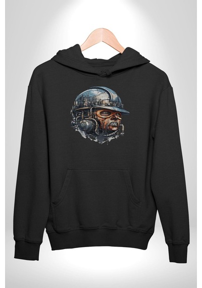 Kafamın İçindeki Lağım Kadın Erkek Siyah Kapüşonlu Sweatshirt Hoodie Siyah
