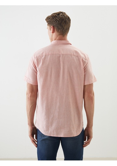 Lcwaıkıkı Classic Pembe Regular Fit Keten Karışımlı Erkek Gömlek