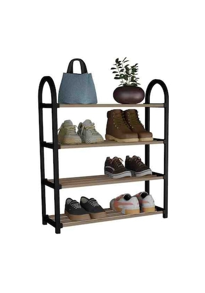 By Han Ahsap Ayakkabılık 4 Katlı Hn-0044 64x50x18 Ahşap - Sarı