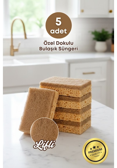 Grimorlife 5 Adet Lifli Düz Bulaşık Süngeri Özel Dokulu Dayanıklı Pinterest Mutfak Temizlik Süngeri Seti