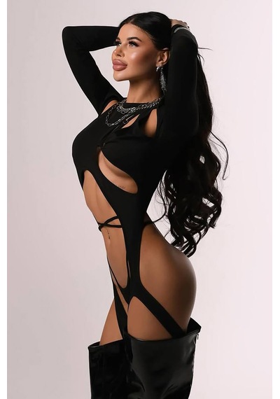 Bikini Mayokini Dünyası Asimetrik Parti Suit - Siyah Siyah