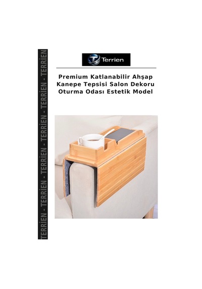Premium Katlanabilir Ahşap Kanepe Tepsisi Salon Dekoru Oturma Odası Estetik Model