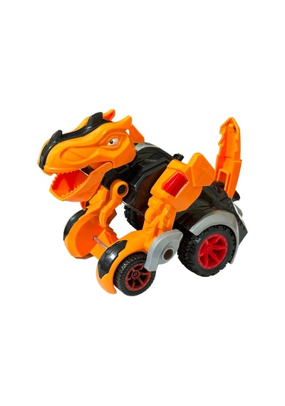 Trex Dinazor Figür Araba Sürtmeli Teker Transformers Robot Dinozor 15cm Turuncu Turuncu