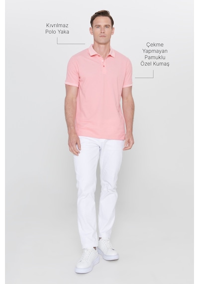 AC&Co / Altınyıldız Classics 4A4820200047PBY3XL Düğmeli Polo Yaka Cepsiz Slim Fit Erkek Tişört Pembe - Beyaz AC&Co / Altınyıldız Classics 4A4820200047PBY3XL Düğmeli Polo Yaka Cepsiz Slim Fit Erkek Tişört Pembe - Beyaz