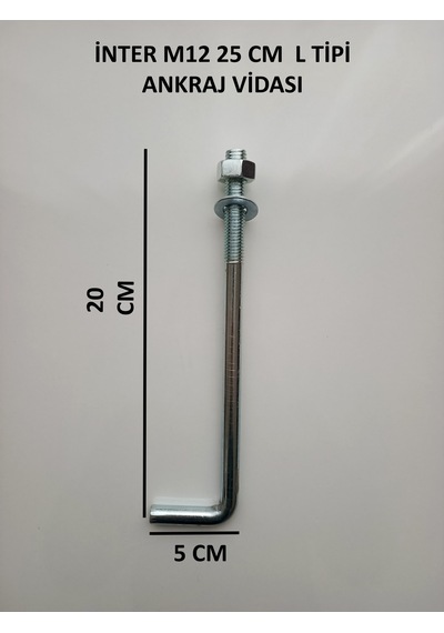 İnter L Tipi Ankraj Vidası M12 25cm 25 CM