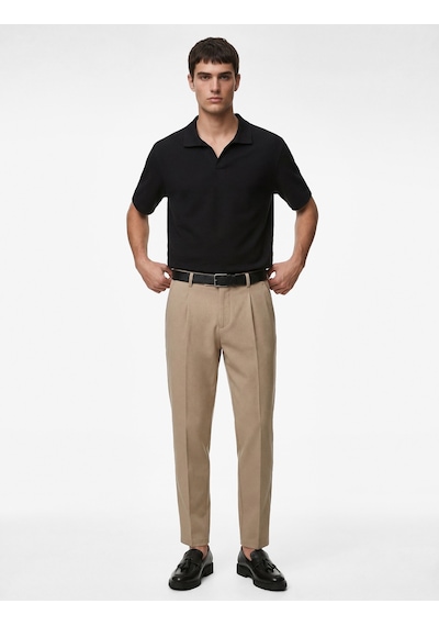 Koton Regular Fit Pamuklu Pike Kumaş Kısa Kollu Polo Yaka Tişört Siyah 6sam10284mk