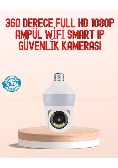 360 Full Hd Wi-fi Akıllı Ampül Kamera Gece Görüşlü