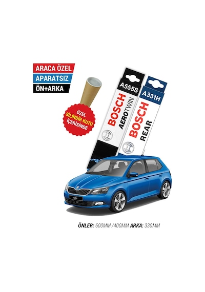 Bosch Aerotwin Skoda Fabia Ön Arka Silecek Takımı (2015-2021)