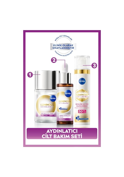 Spf50 Luminous630 Leke Karşıtı Gündüz Yüz Kremi 40ml,skin Glow Aydınlatıcı Serum 30ml Ve Tonik 100ml