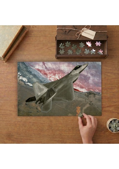 F-22 Uçak Tasarımı 240 Parça Ahşap Puzzle Ahşap Kutuda Mpy20336