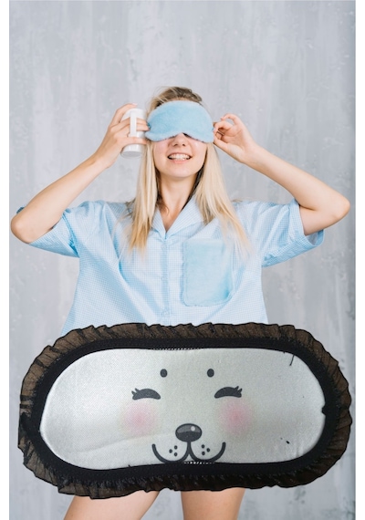 Pazarız Uyku Göz Bandı Maskesi Işık Önleyici Gözlük Maske Bant Eye Mask Kedicik