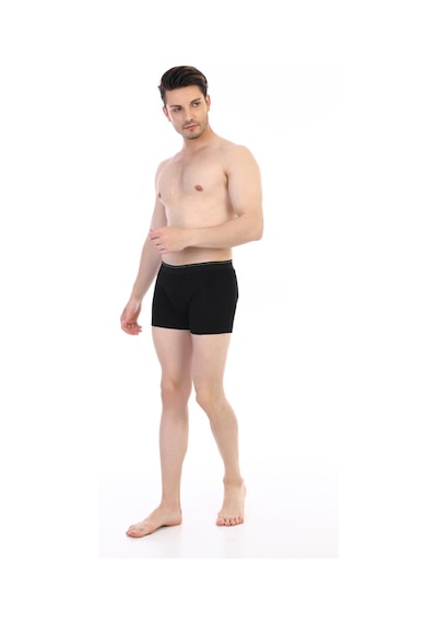 Çift Kaplan Erkek Elastanlı Siyah Boxer 889 Siyah