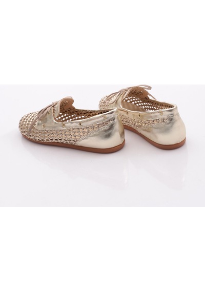 Dgn B00112 Kadin Delikli Oxford Ayakkabi Altın
