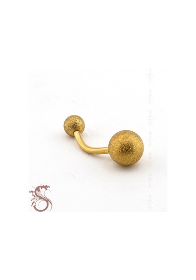 Altın Renk 8Mm Yuvarlak Top Uçlu Çelik Göbek Piercing P455C Altın