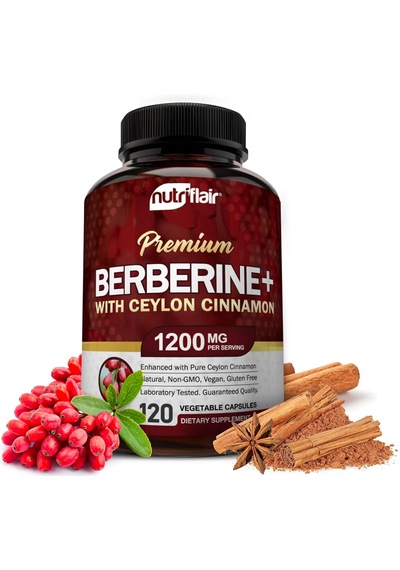 Nutriflair Premium Ceylon Cinnamon Berberine Hcl Immune System Glucose 1200mg 120 Caps Aromasız