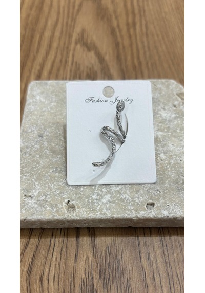 Yılanlı Silver Kıkırdak Küpe Çok Renkli