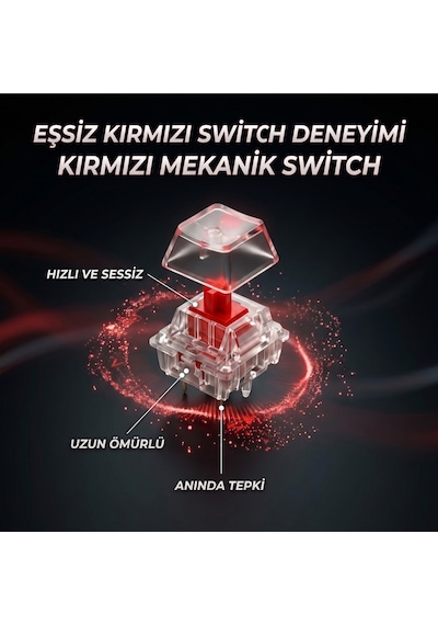 Red Switch Mekanik Rgb Gaming Klavye Full 104 Tuş Tr Q Bilek Destekli Rgb Oyuncu Klavyesi Kablolu