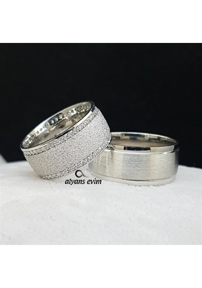 Kumlu Model Çift Gümüş Alyans