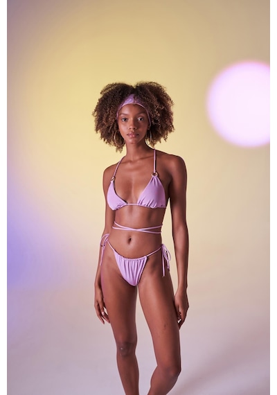 Holly Lolly Üçgen Bağcıklı Ayarlanabilir Delphi Bikini Üstü Pembe