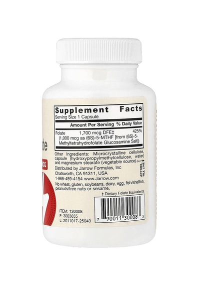Jarrow Formulas, Methyl Folate, 1,000 Mcg, 100 Veggie Capsules