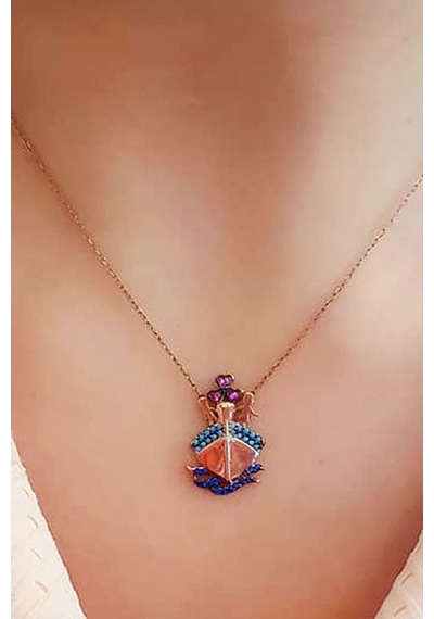 Aşk Gemisi Gümüş Rose Kolye
