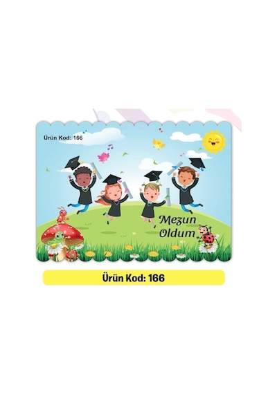 Karne Kabı Kılıfı Ürün Kodu:166 Mezun Oldum Kepli 20 Adet