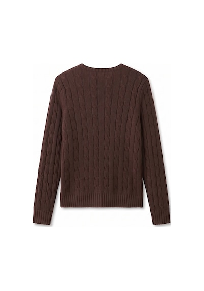 LTB Slim Fit V Yaka Triko Kahverengi Kazak