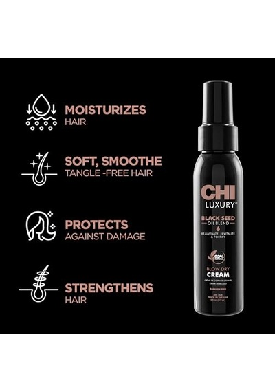 Luxury Black Seed Oil Blow Dry Cream, Moisturizing Styling Cream For Sleek &amp Smooth Hair, Light-hold, Sulfate, Parab