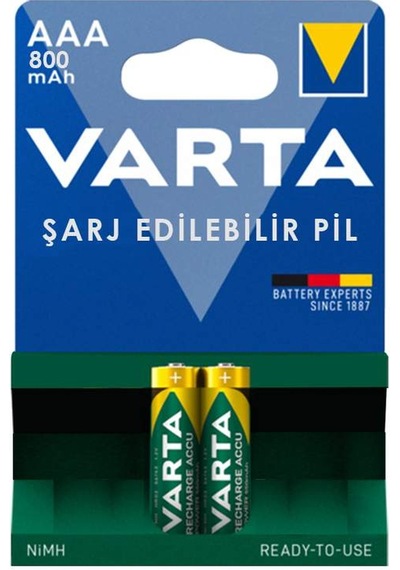 VARTA NI-MH 1.2V 800 MAH HR03 AAA ŞARJLI 2Lİ İNCE KALEM PİL