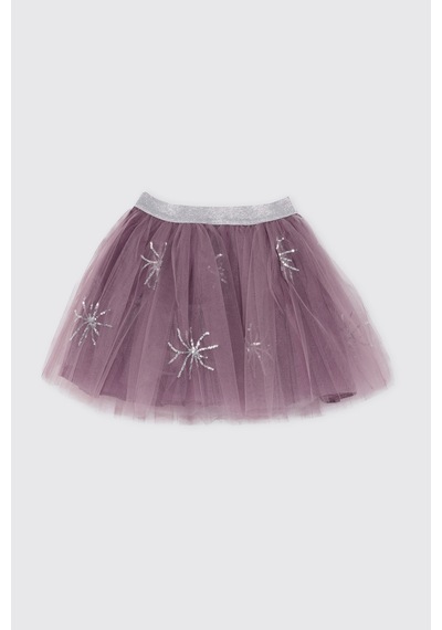 Panço Kız Bebek Pul Nakışlı Mor Tütü Etek 2521GB13010