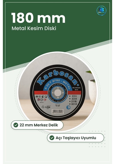 180 Mm Metal Kesici Disk 3.0 X 22 Açı Taşlayıcı Uyumlu Çelik Prof