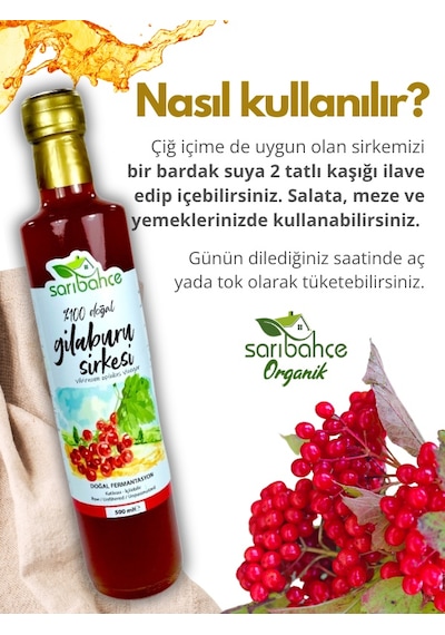 Gilaburu Sirkesi 500 Ml 2'li Paket - Organik Doğal Fermantasyon
