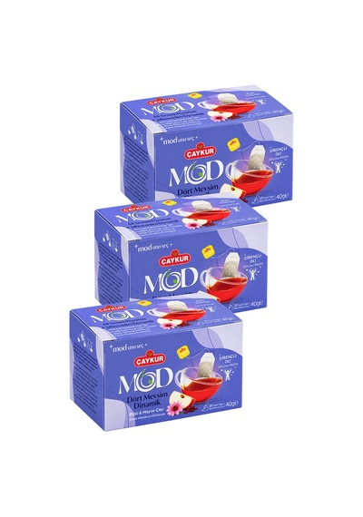 Mod Dört Mevsim Dinamik Bardak Poşet Çay 2x20 40gr. Üçlü Paket