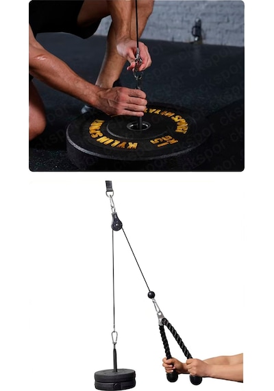 CKSpor Ev Tipi Tek Makara Fitness Seti Lat Pulldown Sırt Çekiş Triceps Biceps Egzersiz Çalışma İstasyonu