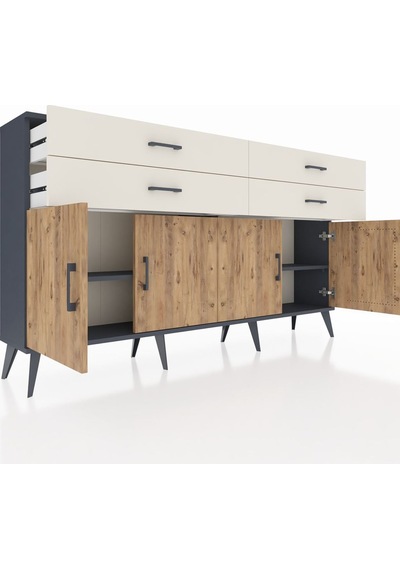 Arges Konsol 2 Raflı 4 Çekmeceli 8 Kapaklı 176x30x99 Antrasit-çam Antrasit-çam/aytaşı Arges Konsol 2 Raflı 4 Çekmeceli 8 Kapaklı 176x30x99 Antrasit-çam Antrasit-çam/aytaşı