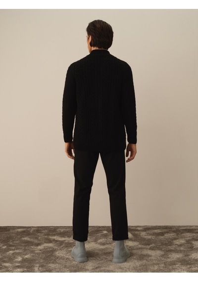 Xint Siyah Regular Fit Dik Yaka Hırka 801779