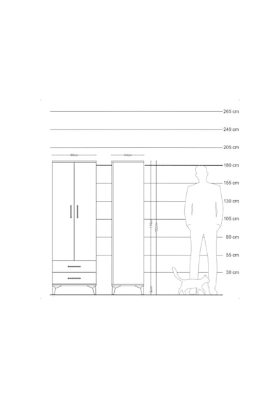 Hyperion Dolap Tek Raflı 2 Çekmeceli Tek Askılı 60x44x182 Antrasit-çam Aytası Hyperion Dolap Tek Raflı 2 Çekmeceli Tek Askılı 60x44x182 Antrasit-çam Aytası