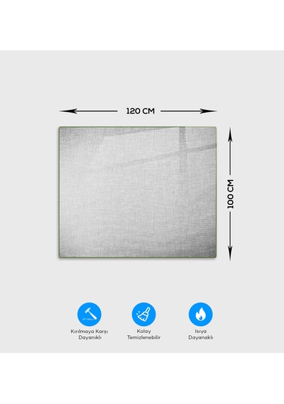 Cam Sandalye Matı Gri Çizgi Doku 100cm X 120cm