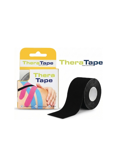 Thera Tape Kinesio Sporcu Bandı Yüz & Vücut Uyumlu Kinezyo Bant Siyah 5 CM x 5 M Thera Tape Kinesio Sporcu Bandı Yüz & Vücut Uyumlu Kinezyo Bant Siyah 5 CM x 5 M