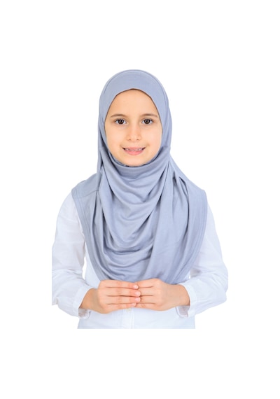 Modish Group Kız Çocuk Hazır Başörtüsü Pratik Penye Şal Tesettür Giyim Gri