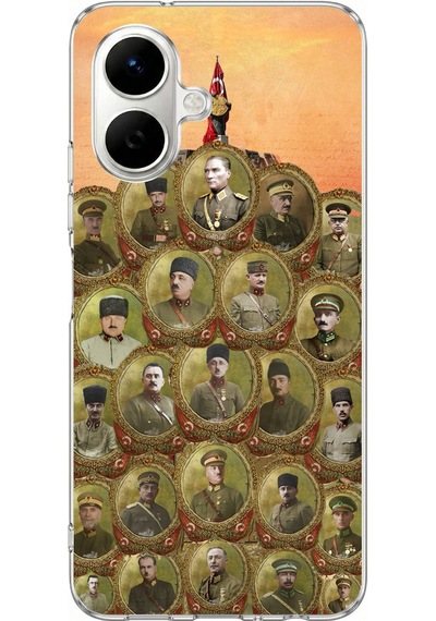 Infinix Smart 10 Uyumlu Atatürk Ve Kurtuluş Savaşı Komutanları Baskılı Silikon Kılıf Renkli