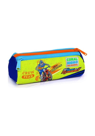 Coral High Lacivert Sarı Motosiklet Üç Bölmeli Kalemlik -erkek Ço