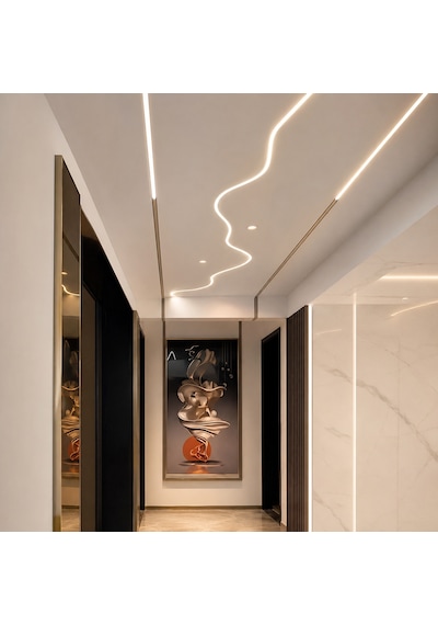Dl158f Esnek Sıva Altı Trimless Led Profil 1 Metre 15x12 Mm Alüminyum Delikli Kanatlı Alçıpan Gömme Led Kanal 70133100