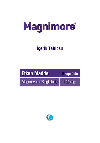 Magnimore Magnezyum Bisglisinat 60 Bitkisel Kapsül 120 Mg