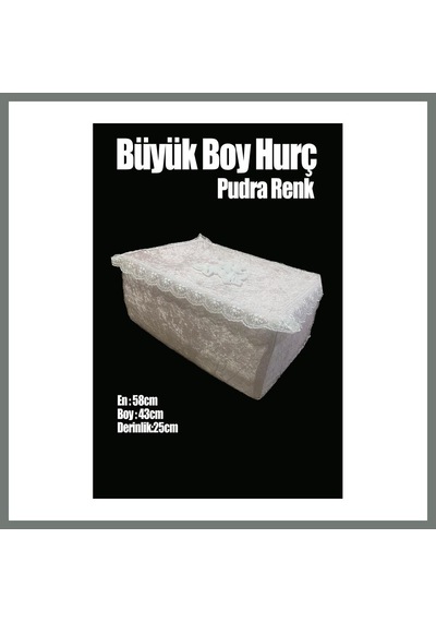 Bezos Çeyizlik Büyük Tek Hurç Çiçekli, Kadife Tek Hurç Çeyizlik Dantelli Hurç, Pudra Büyük Boy Hurç Mmbz