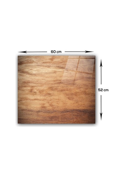 Decorita Ahşap Görünümlü | Cam Ocak Arkası Koruyucu | 52cm x 60cm