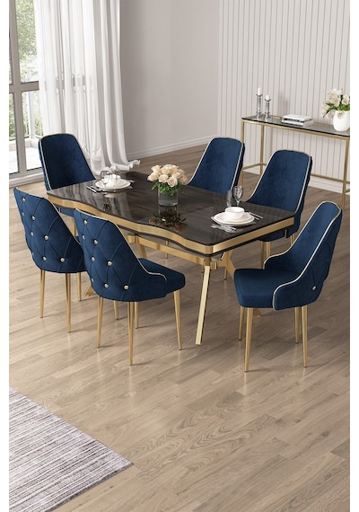 Canisa Vae Serisi 90x160 Lak Panel Antrasit Ironi Gold Ayak Masa Takımı 6 Lacivert Sandalye Antrasit İroni Masa Lacivert Sandalye Ayaklar Gold Canisa Vae Serisi 90x160 Lak Panel Antrasit Ironi Gold Ayak Masa Takımı 6 Lacivert Sandalye Antrasit İroni Masa Lacivert Sandalye Ayaklar Gold