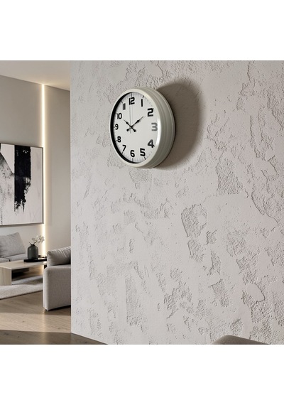 Sade Tasarım Beyaz 40 Cm Metal Duvar Saati Çok Renkli